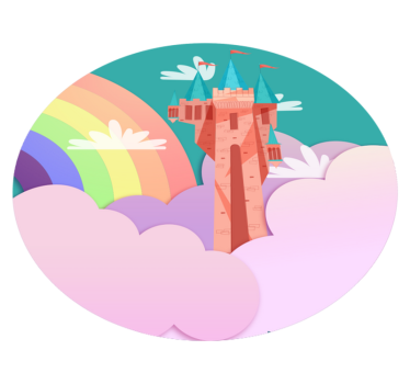 pink magic castle princess kids vinyl carpet - TenStickers