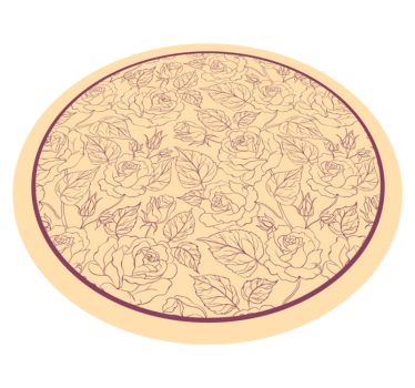 Rose Pattern Round vinyl rug flowers - TenStickers