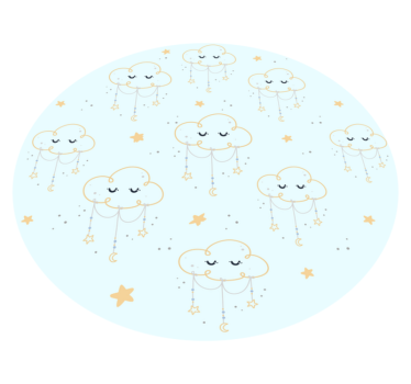 Sleeping Cloud Pattern kids vinyl carpet - TenStickers