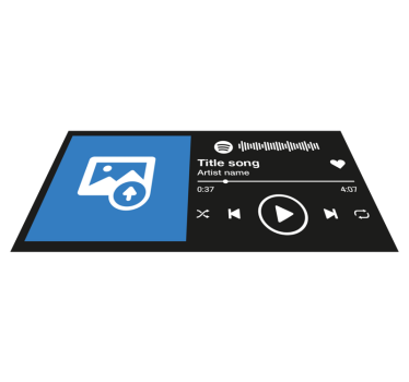 Spotify music with text and image personalised vinyl rug - TenStickers