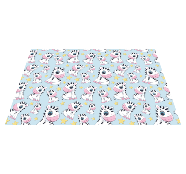 Zebra Starry Pattern kids vinyl rug - TenStickers