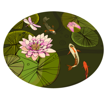 Lotus on water flower carpet - TenStickers