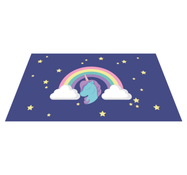 Unicorn Rainbow Graphic kids vinyl rug - TenStickers
