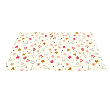 Floral Pattern Accent vinyl rug flowers - TenStickers