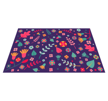 Floral Color Burst vinyl rug flowers - TenStickers