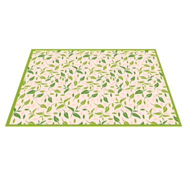 LEAFY PATTERN ACCENTS vinyl rug flowers - TenStickers