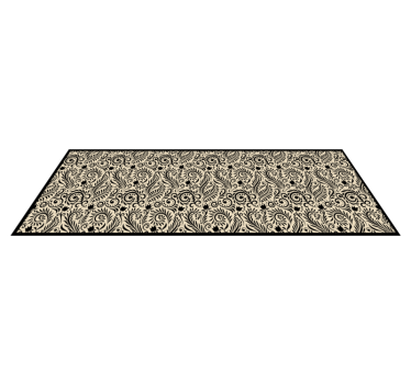 Floral black pattern kitchen flooring - TenStickers