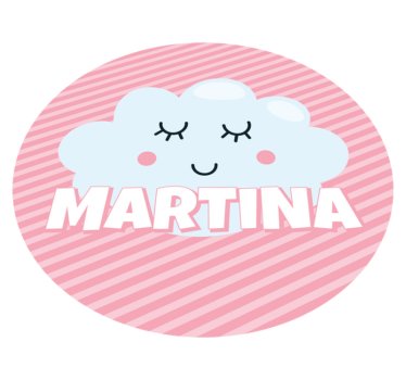 Cute cloud with name vinyl rug - TenStickers
