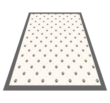 Black Paw Prints animal print carpet - TenStickers