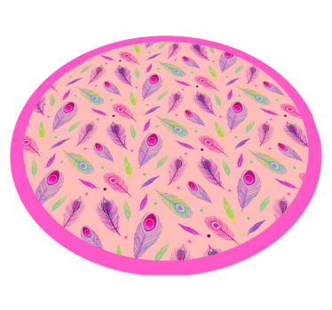 Pink peacock feather animal mat - TenStickers