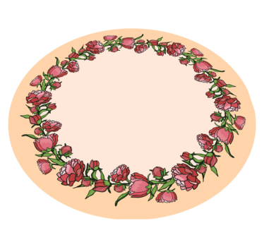 Floral Circular Accent vinyl rug flowers - TenStickers