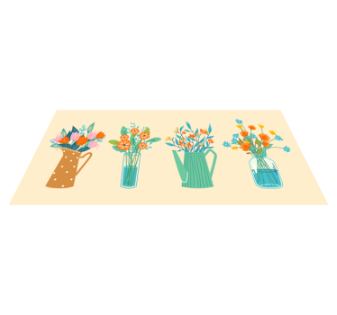 Floral Centerpiece Display vinyl rug flowers - TenStickers