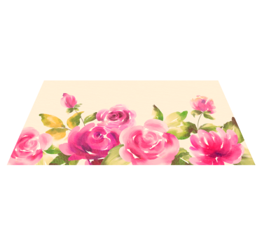Pink floral design vinyl rug flowers - TenStickers