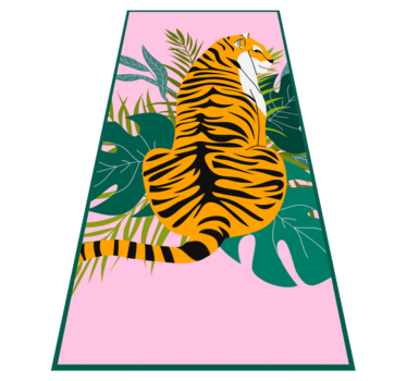 Tiger Pink Woven Throw animal print carpet - TenStickers