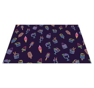 Sweet neon scoops teenage rugs for bedrooms - TenStickers
