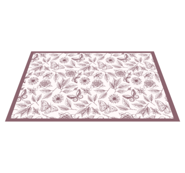 Subtle blossom arrangement vinyl rug flowers - TenStickers