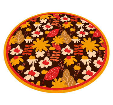 Floral Cheerful Motif vinyl rug flowers - TenStickers