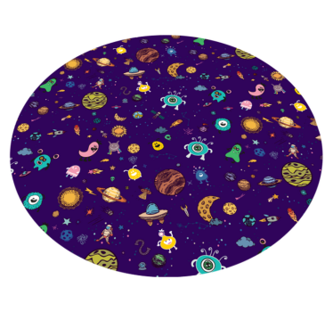 Cosmic Creatures Adventure vinyl rug - TenStickers