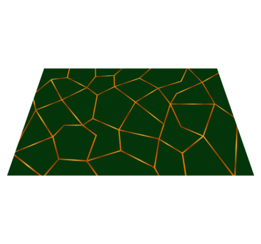 Marble vinyl rug with green geometric pattern - TenStickers