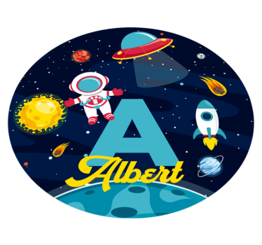 Custom name in space vinyl rug - TenStickers
