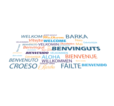 Welcome language variations entrance hall vinyl rug - TenStickers