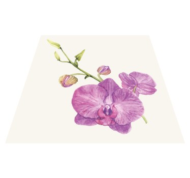 Purple Orchid Blooms vinyl rug flowers - TenStickers