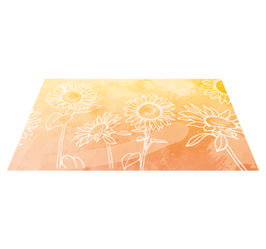 Sunflower Blossom Design vinyl rug flowers - TenStickers