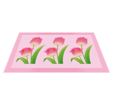 Pink Tulip Display vinyl rug flowers - TenStickers