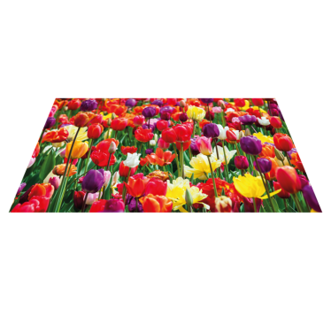 Vibrant Tulip Arrangement vinyl rug flowers - TenStickers