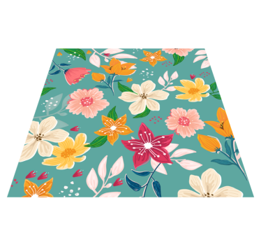 Colourful flowers together flower rug - TenStickers