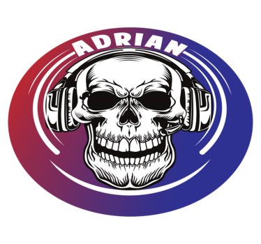 Custom skull headphones teenage bedroom vinyl rug - TenStickers