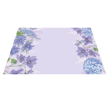 Lavender floral accents vinyl rug flowers - TenStickers