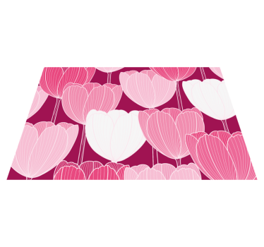 Pink tulip elements vinyl rug flowers - TenStickers