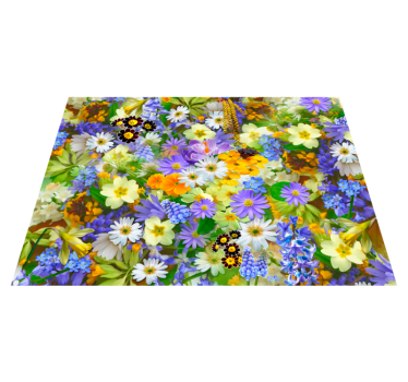 Lively Blossom Concept vinyl rug flowers - TenStickers