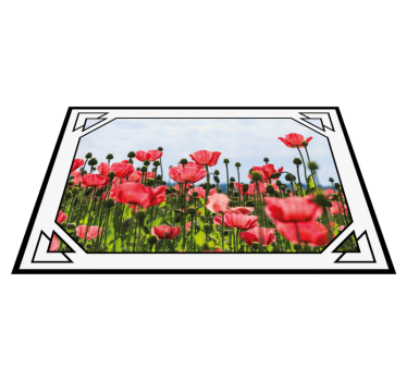 Colorful poppy field vinyl rug flowers - TenStickers