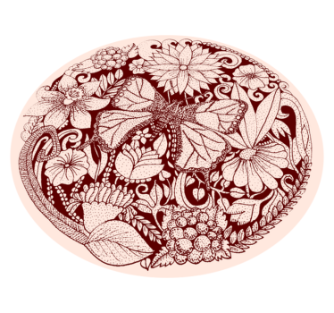 Delicate wing design vinyl rug flowers - TenStickers