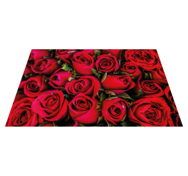 Red roses pattern nature carpet - TenStickers