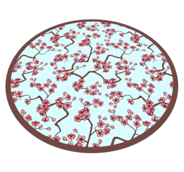 Cherry Blossom Pattern vinyl rug flowers - TenStickers