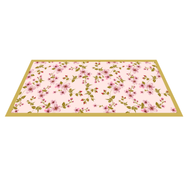 Floral Blossom Motif vinyl rug flowers - TenStickers