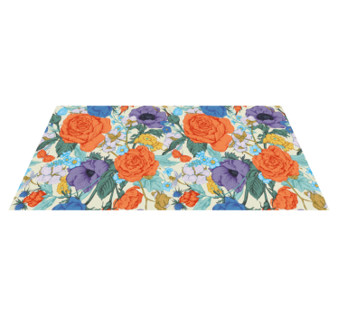 Vibrant Floral Composition vinyl rug flowers - TenStickers