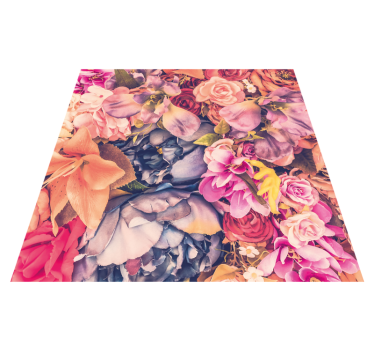 Vibrant Floral Element vinyl rug flowers - TenStickers
