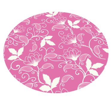 Pink Floral Swirls vinyl rug flowers - TenStickers