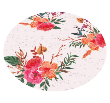 Peonies and orchids vinyl rug flowers - TenStickers