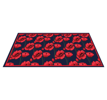 Red Poppy Arrangement vinyl rug flowers - TenStickers