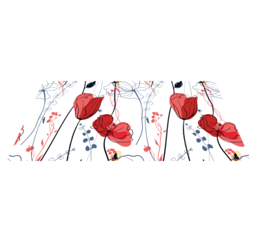 Crimson Blossom Grace vinyl rug flowers - TenStickers