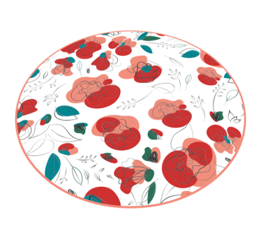 Flourishing Floral Element vinyl rug flowers - TenStickers