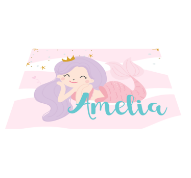 Mermaid princess name kids vinyl carpet - TenStickers