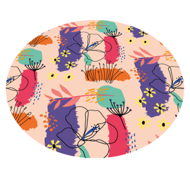 Hand painted abstract flowers flower rug - TenStickers