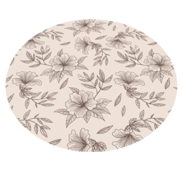 Botanical Outline Concept vinyl rug flowers - TenStickers