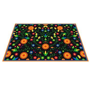 Colors Vibrant Motif vinyl rug flowers - TenStickers
